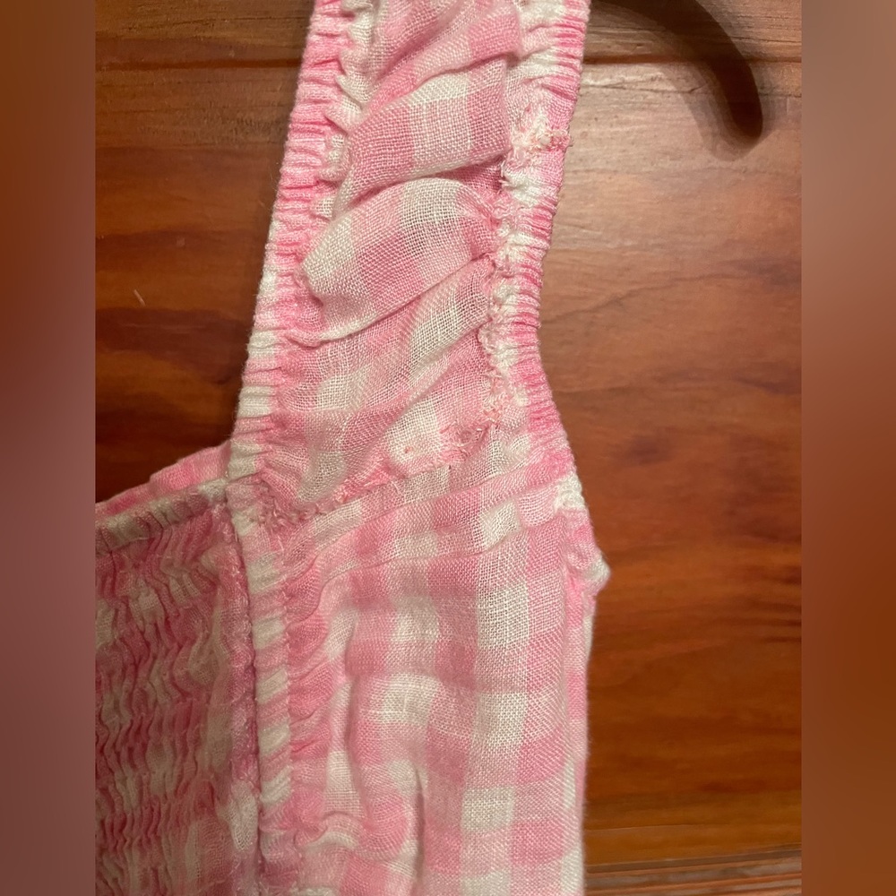 Frankie's Bikinis Pink Gingham Maxi Dress - Picture 9 of 9